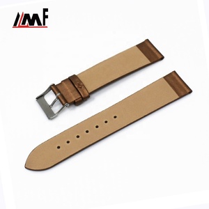 Bracelet de montre pour femme en cuir véritable de marque privée, 20 mm, motif satiné brossé gaufré, boucle en acier inoxydable sans couture - Product Image 2