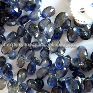 CosZcalt Exports Perles en forme de cœur facettées en iolite bleue, forme briolette, BM020 - Product Image 1