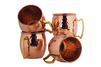Mug classique en cuivre pour Moscow Mule, design martelé, pour vodka et bière, couleur naturelle, coffret cadeau pour la rentrée scolaire