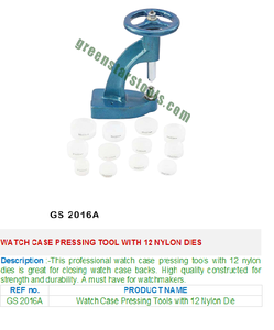 Outil de pressage de boîtier de montre en acier inoxydable GS 2016A avec 12 outils de bijoux en nylon - Product Image 2
