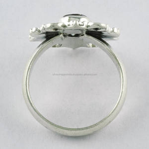 Más lindo diseño Floral Topacio Azul piedra preciosa 925 anillo de plata esterlina joyería nuevo diseño anillo de mujer - Product Image 4