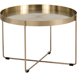 De acero inoxidable de latón antiguo mesa con bandeja - Product Image 1
