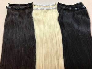 Extensiones de Cabello Humano Virgen Remy al por Mayor para Cabello Negro y Rubio, Naturales, Lisas, con Clip, de 6'' a 32'' - Product Image 3