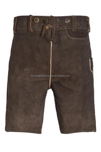 Unisex personalizado bávaro Lederhosen auténtico cuero oscuro tradicional Oktoberfest desgaste con decoración bordada - Product Image 2