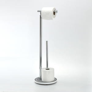 Porte-papier hygiénique d'hôtel avec tasse en métal de finition d'acier inoxydable et pièce de rechange conçue avec la base en poly debout - Product Image 2