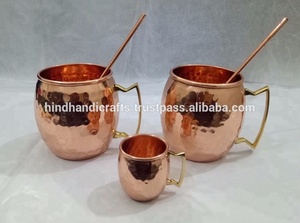 Copper Hammered <b>Barrel</b> Mug Moscow Mule Mug Copper Shot Glass Copper Straws Manufacturer From India - Product Image 3