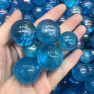 Boule de <span class=keywords><strong>Quartz</strong></span> naturel <span class=keywords><strong>Aqua</strong></span> <span class=keywords><strong>Aura</strong></span>, boule de cristal bleu pour peinture galvanoplastie, à vendre, livraison gratuite - Product Image 4