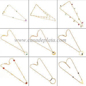 925 Sterling Silver Plain Necklace <b>Unique</b> Design Handmade Gold Plated Necklace Fashionable Necklace <b>For</b> Wedding <b>Gift</b> <b>For</b> <b>Her</b>. - Product Image 5