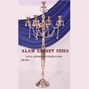 New <b>Gold</b> Aluminum Tall Candelabra for Wedding and <b>Party</b> <b>Decoration</b> Aluminum Candelabra Table Top Centerpiece - Product Image 1