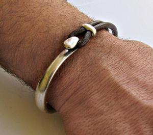 Handmade Happiness Mens <b>Bracelet</b> Leather, Leather <b>Bracelet</b>, Black Brown Leather Mens <b>Bracelet</b> - Product Image 1