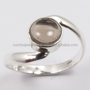 Plata de Ley 925 pura cuarzo ahumado amatista verde ónix labradorita y otras gemas anillo de diseño elegante elegir cualquier tamaño - Product Image 3