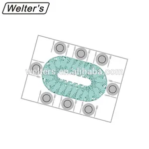 Plateau tournant rotatif en plastique de conception moderne Lazy Susan pour tables de salle à manger/cuisine rectangulaires Gris clair/Marron 40 kg - Product Image 3