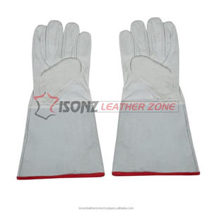 Gants de soudeur ISONZ Leather Zone en cuir de chèvre, avec manchette fendue, imperméables et ignifuges, pour le barbecue, le four et le soudage - Product Image 2
