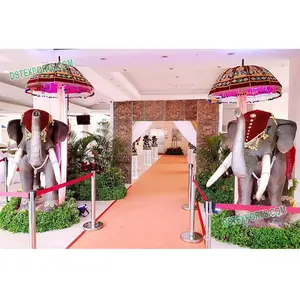 经典婚礼入口大象雕像婚礼动物纤维雕像大象纤维雕像结婚