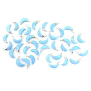 Howlite 16 a 18 MM con colgante plateado en forma de luna de fianza - Product Image 4