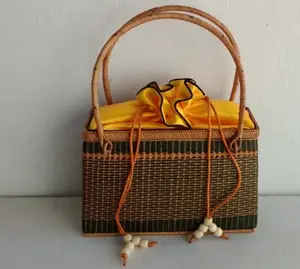 Bolso de compras de ratán, bonito, superventas, de alta calidad, con asas de vietnam - Product Image 1