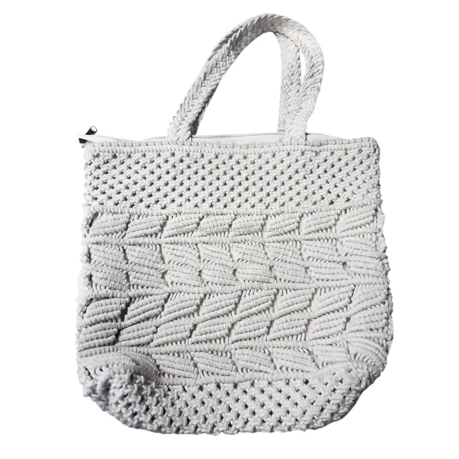 Holiday Macrame Net Straw Weave Beach Bag With Cotton Rope Wholesale Manufacturer