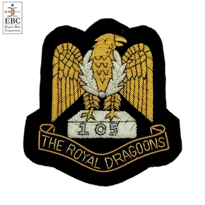 OEM pilote de vol Silver Bullion brodé tissu à coudre 3D sans nickel poitrine patch badges et patchs en gros - Product Image 6