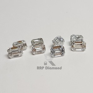 Diamant fabriqué en laboratoire couleur DEF SI pureté blanc poli en vrac diamants synthétiques en forme d'émeraude - Product Image 1