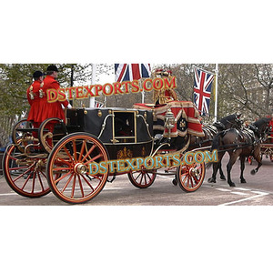 รถม้าทองคำลากรถม้าสีแดงและสีทองที่สวยงามการออกแบบใหม่ผู้ผลิตรถม้าหรูหรา - Product Image 1