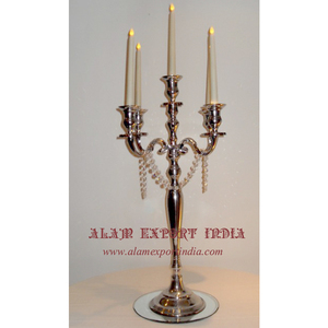 La mejor calidad, el último diseño real, acabado en oro brillante en candelabro de 5 brazos, tamaño personalizado para mesa de boda - Product Image 2