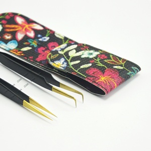 Juego de pinzas para pestañas de acero inoxidable de alta calidad, ángulo de 90 grados, herramientas de cuidado de belleza, pinzas para pestañas de Punta curva - Product Image 3