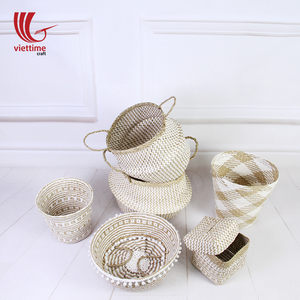 Blanc Stockage Ventre Panier En Gros Naturels fabriqués au Vietnam - Product Image 5