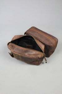 Bolso de fin de semana de lona de cuero marrón de estilo Vintage, bolso Weekender de cuero genuino, bolso de viaje de cuero-VCS 0037 - Product Image 6