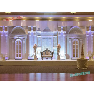 Decoración de escenario de gran boda, decoración exclusiva de escenario de recepción de Bollywood, decoraciones de escenario de boda marroquí - Product Image 1