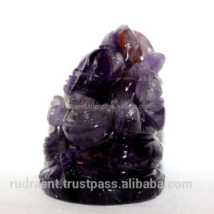 Statue en pierre d'améthyste naturelle, Statue de seigneur Ganesha de qualité supérieure, 1 pièce - Product Image 6