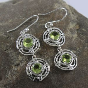 Classic design elegant looking peridot faceted gemstone 925 sterling silver <b>Fashion</b> jewelry <b>Earring</b> - Product Image 1