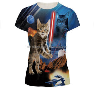 Camiseta con impresión de diseño 3D de sublimación de gato - Product Image 5