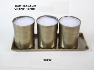 เชิงเทียนชุบนิกเกิลแบบหยาบสำหรับวางบนถาดอลูมิเนียมพร้อมขี้ผึ้งโลหะตกแต่งบ้านภาชนะใส่เทียน - Product Image 6