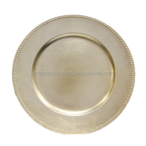 Assiette Design Marocain Assiettes de Table Métal Aluminium Embossé Chargeur Assiettes - Product Image 6