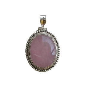 Vente en gros de pendentif en forme de cœur en pierre précieuse en argent sterling Fourniture de composants et de résultats de bijouterie fine - Product Image 1