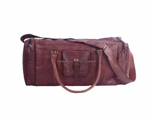 Bagages de voyage vintage faits à la main marron 100% en cuir véritable polochon sacs de sport sacs de fitness sacs à main fourre-tout bandoulière sacs à bandoulière - Product Image 2