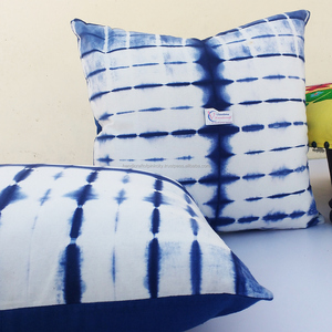 Housse de coussin carrée en coton fait main, technique japonaise de pliage Shibori, teinture par nouage, ignifuge, pour salon IN;27243 - Product Image 5