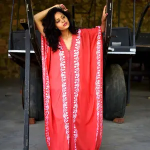 Indian Embroidered Cotton Kaftan