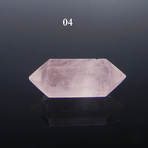 20x7mm Cuarzo Rosa natural Lápiz de doble punta Piedra preciosa terminada Color rosa - Product Image 4