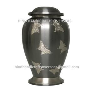 Urne de crémation pour adulte bleue en aluminium à motif de papillon | Urnes commémoratives pour cendres humaines - Product Image 6