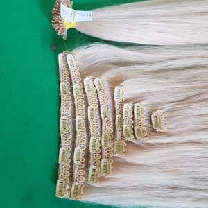 Factory Price Hot Trend for <b>Color</b> <b>Clip</b>-<b>In</b> <b>Hair</b> <b>Extensions</b> Human Virgin <b>Hair</b> Silky Straight Wave 8"-32" Length - Product Image 1