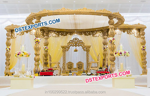 Mandap de mariage en bois sculpté à la main, Mandap de mariage en bois sculpté à la main avec Ganesha, artisanat, bois traité, fabricant de mandaps en Australie - Product Image 4
