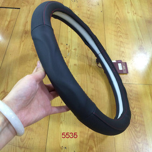 أحدث تصميم جلد طبيعي أسود غطاء عجلة القيادة M الحجم الساخن بيع - Product Image 6