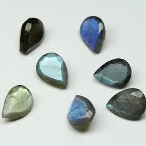 10x14mm Natural Gray Labradorite Faceted Pear Cut Wholesale Price Loose Gemstone Supplier Shop Online Now Bulk Wholesaler Sale