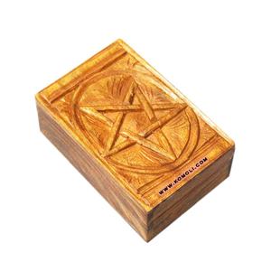 Hand-Carved <b>Wooden</b> Jewelry Box with Star Design Custom Decorative Storage Case for Rings, Gifts, Keepsakes, or Home Decor Accent - Product Image 2