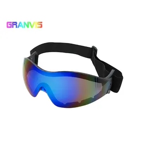 Frameless sport glasses wrap-around single lens with adjustable strap EVA foam lined sunglasses