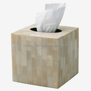 Soporte cuadrado para pañuelos, hueso - Product Image 1