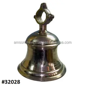 Campana de Iglesia inglesa Vintage colgante grande niquelado acabado latón Metal náutico campana de barco campana de latón