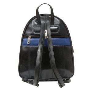 Mochila de cuero genuino de diseñador Combinación de colores elegante con cierre de cremallera y forro de poliéster Producto de tendencia - Product Image 3