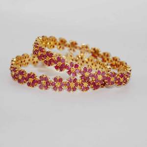 Bracelet en rubis naturel avec pierres précieuses Bracelet en argent sterling 925 plaqué or - Product Image 5